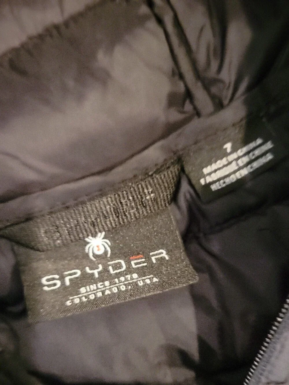 Spyder Kids Black Hooded Puffer Jacket